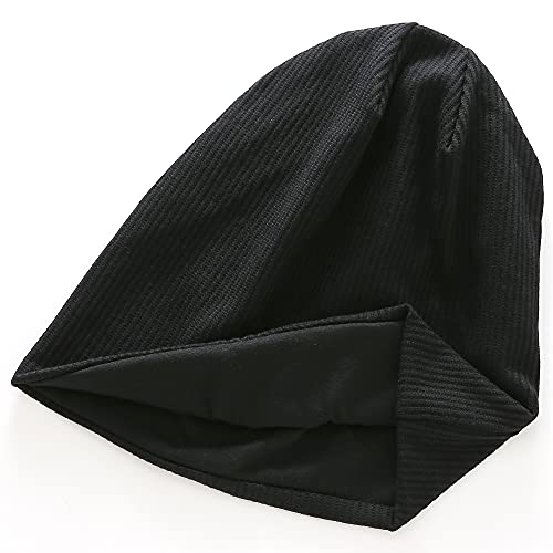 Slouchy Beanie Long Baggy Hat Lightweight Skull Cap for Men Women Unisex - color: V-black