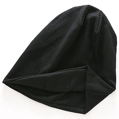 Slouchy Beanie Long Baggy Hat Lightweight Skull Cap for Men Women Unisex - color: V-black