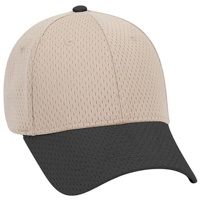Ashen Fane 6 Panel Polyester Pro Mesh Low Profile Baseball Cap - color: Black Khaki