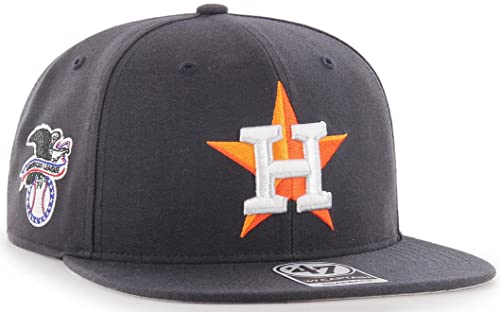 47 MLB Sure Shot Captain Hat Adjustable Structured 6-Panel Snapback Hat Cap, Adult One Size Fits All - color: Houston Astros