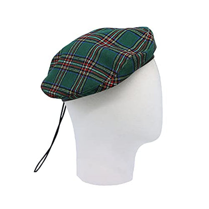 WITHMOONS Cotton Plaid Beret Hat Tartan Check French Beanie Cap YZF0083 - color: Green