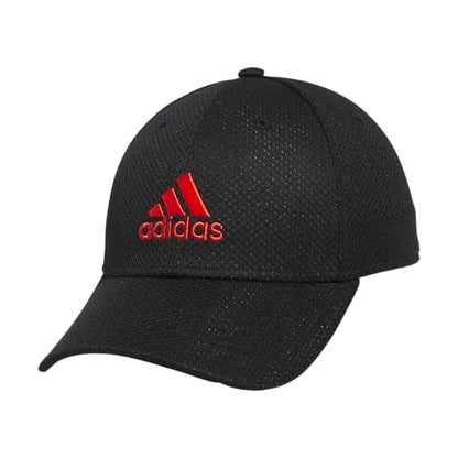 Adidas Mens Zags 2.0 Structured Mid Crown A-Flex Stretch Fit HatBaseball Cap - color: Black/Hi-res Red, size: Large-X-Large