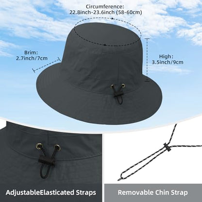 Durio Waterproof Bucket Hats for Woman UPF 50+ Sun Hat - color: Gray
