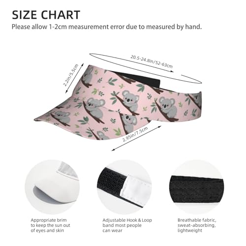 Sun Visor Hats Adjustable Open Top Sport Hat for Golf Women/Men - color: Cute Koala