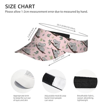 Sun Visor Hats Adjustable Open Top Sport Hat for Golf Women/Men - color: Cute Koala