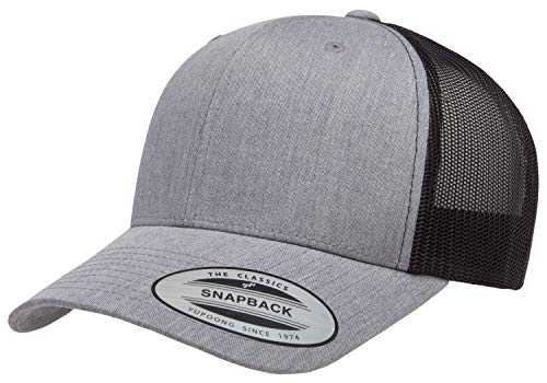 Yupoong Yp Classics Retro Trucker Cap - color: Heather/Black, size: One Size, style: Single