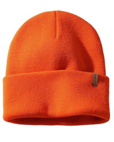FURTALK Beanie for Men Women Cuffed Thick Knitted Winter Hat Skull Cap - color: Orange