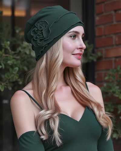 osvyo Chemo Headwear Turban Cap for Women - Cancer Beanie Hair Loss Sealed Packaging - color: Cotton-light-olive