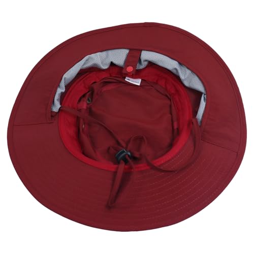 Home Prefer UPF50 Mens Sun Hat with Neck Flap Quick Dry UV Protection Cap Womens Wide Brim Fishing Hat Neck Flap Beach Garden - color: Red