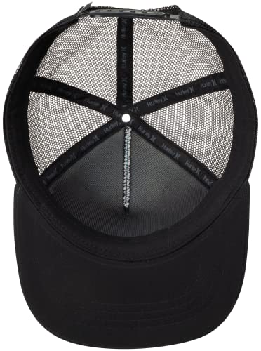Hurley Mens Supply Flat Brim Snap Back Trucker Hat - color: Black/(Black)