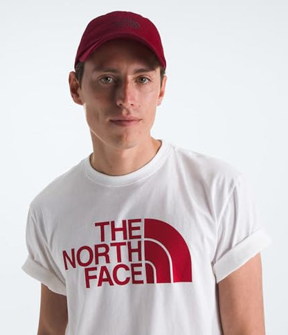 The North Face Norm Baseball Hat | Shallow Fit Ball Cap with Embroidered Logo, Adjustable Strap Closure & Silver Buckle - color: Beetroot