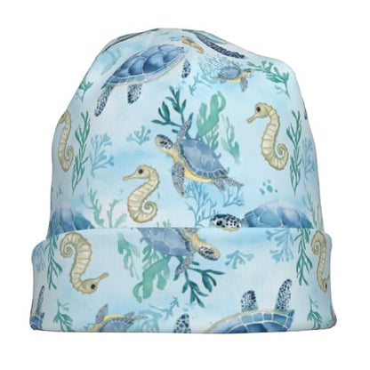Beanie Hat for Men Women Slouchy Beanie Skull Sleep Cap Soft Lightweight Chemo Hat Stretch Cancer Headwear - color: Turtle