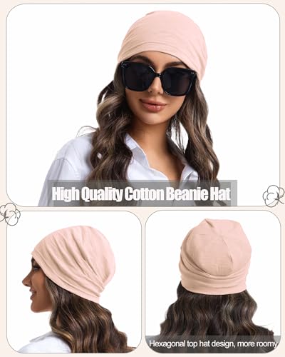 100% Cotton Summer Beanie for Men Women, Thin Soft Slouchy Beanies - color: 1pcs-pink, size: Medium