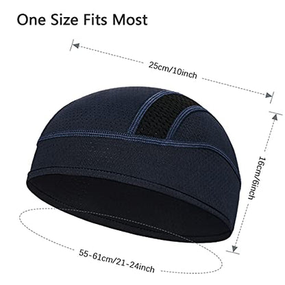 MELASA Cooling Skull Cap Breathable Mesh Sweat Control Helmet Liner for Men - color: Black+dark Blue+digital Camo