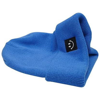 55cube Unisex Winter Beanie Hats Warm Thick Knit Cuffed Skullcaps - color: Blue