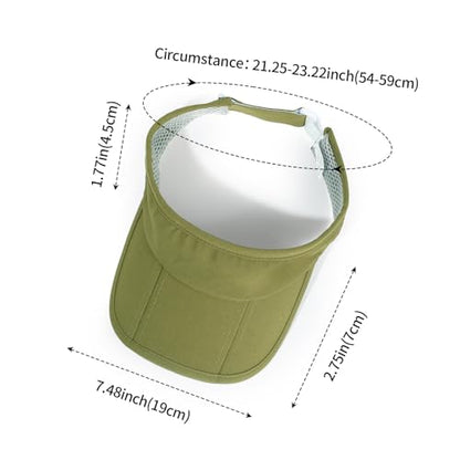 Sun Visors for Women Men Adjustable Folding Cap Running Golf Tennis - color: Green