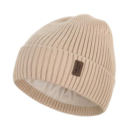 Wmcaps Winter Beanie for Men Women Fleece Lined Hat Warm Cuffed - color: Beige