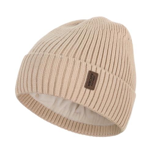 Wmcaps Winter Beanie for Men Women Fleece Lined Hat Warm Cuffed - color: Beige