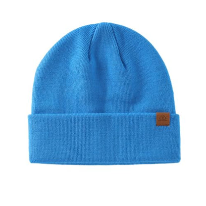 Home Prefer Mens Winter Hats Acrylic Knit Cuff Beanie Cap Warm Womens Beanie Hat - color: Sea Blue