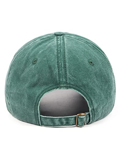 Zylioo XXL Baseball Cap for Big Heads Men Women, Washed Denim Dad Hat - color: Hunter Green, size: Large