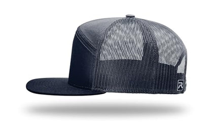 Richardson 168 Hi-Pro 7 Panel Adjustable Snapback Trucker Mesh Back Cap - color: Navy