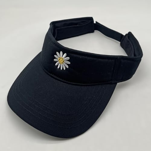 Embroidered Pickleball Visor Men Women,Gifts for Pickleball Lovers - color: Black, style: Pickleball Flower