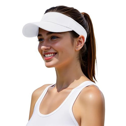 American Trends Sun Visor Hat for Women, Lightweight Quick-Dry Golf Visor - color: S White