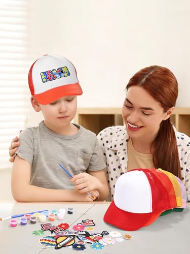 Aneco DIY Blank Trucker Hats Kit Adjustable Baseball Caps - color: Multicolor