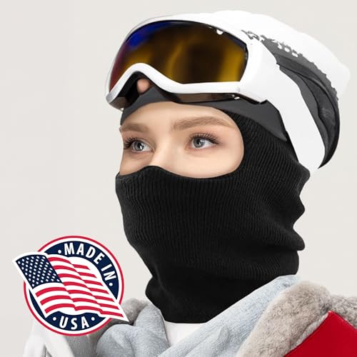 The Hat Depot Unisex Thick and Long Face Ski Mask [Made in USA] - color: 2. Made in Usa - Olive