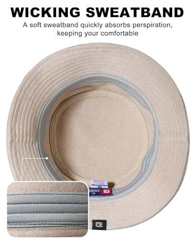 GADIEMKENSD Winter Bucket Hat - Premium Wool, Packable, Plain Colors, Unisex Warm Hat - color: Khaki Gray 2.0, size: Medium