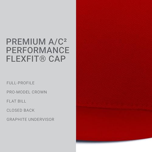 Pacific Headwear Unisex-Adult Pacific Headwear Premium a/C² Performance Flexfit® Cap - color: Red, size: Small-Medium