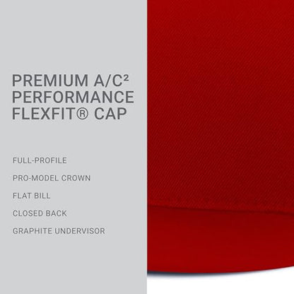 Pacific Headwear Unisex-Adult Pacific Headwear Premium a/C² Performance Flexfit® Cap - color: Red, size: Small-Medium