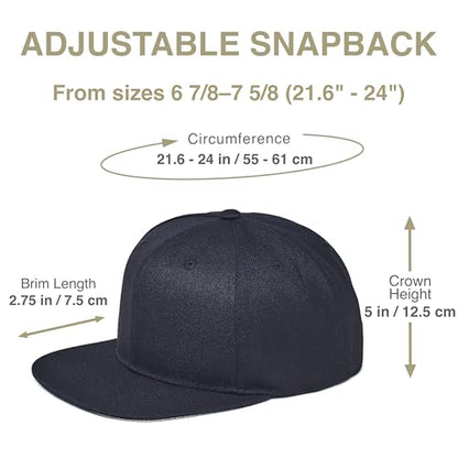E BY ELIDAN Flat Bill Hat, Structured Flat Brim Baseball Cap for Men - color: Navy