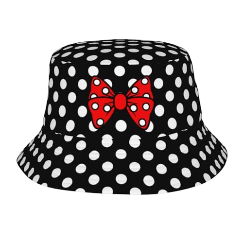 Trendy Bucket Hat - Comfortable Packable Sun Beach Hat for Women Men, Perfect for Outdoor Activities Travel Hiking - color: Black and White Polka Dot