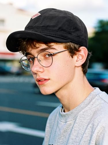 CLAPE Soft Brim Dad Hat, Classic Baseball Cap with Short Bill Cotton Camp Hat Trucker Cap for Sun Protection, Adult Chill Cap - color: Bb5-black