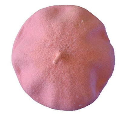 Kids Girls Boys Solid Color Classic French Style Beret Beanie Hat - color: Pink2