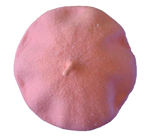 Kids Girls Boys Solid Color Classic French Style Beret Beanie Hat - color: Pink2