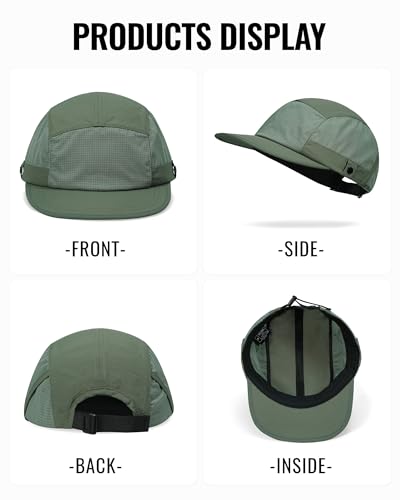 CLAPE Snapback 5 Panel Hat for Men Flat Bill Funny Trucker Hats Running - color: Wbqsg1-green
