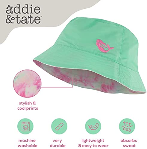 Kids Bucket Hat for Girls & Boys, Packable Fun & Cool Reversible Beach Sun Teen Toddler Bucket Hat - Ages 3-14 Years - color: Mint/Tie Dye, size: 7-14 Years