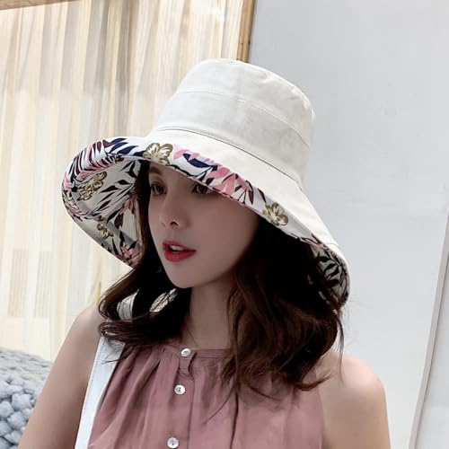 FaroDor Women's Reversible Bucket Hat UV Protection Packable Travel Cap Wide Brim Sun Hats 2026 - color: 2floral-beige2
