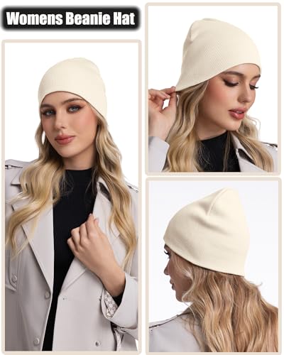 100% Cotton Beanie Hat Cuffless Beanies Warm Knit Winter Skull Cap - color: 1pcs-beige