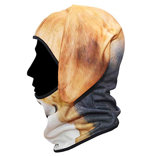 WTACTFUL 3D Animal Ears Balaclava, Breathable Face Mask for Halloween - color: Beagle Funny Mss-05