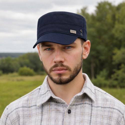 Unisex Basic Cadet Army Caps Everyday Military Style Hat - color: Navy Blue 2