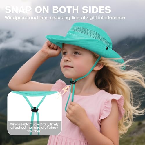 Century Star Outdoor Kids Sun Hat UPF 50+ Quick Dry Adjustable Bucket Hat Windproof Waterproof Beach Fishing Safari Hat - color: Lake Blue