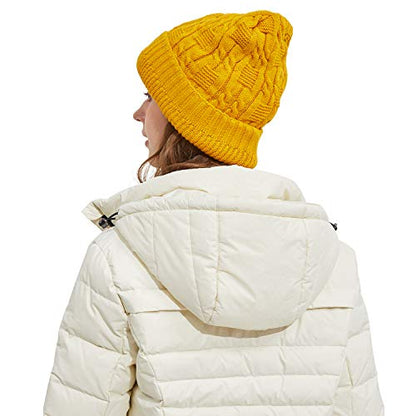 Surblue Unisex Trendy Beanie Warm Oversized Chunky Cable Knit Slouchy Woolen Hat - color: Yellow
