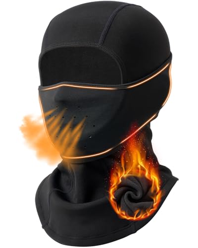 Ski Face Shiesty Mask Thermal Winter Balaclava for Men Women-Face Covering Mask for Cold Weather Skiing Motorcycle Fishing - color: Black