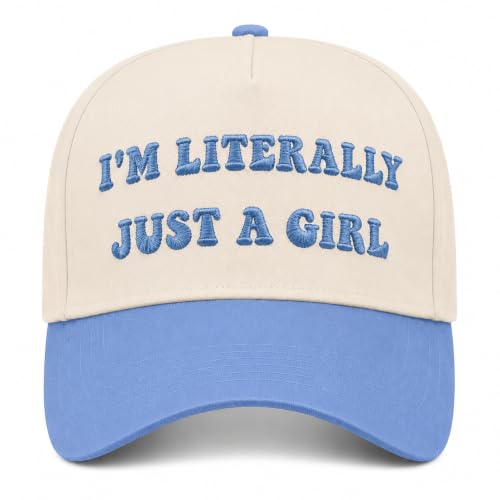 Vintage Canvas Embroidery Funny Hats Put It On My Husband's Tab Hat Adjustable Baseball Cap for Men Women - color: Blue-i'm Literally Just a Girl-a