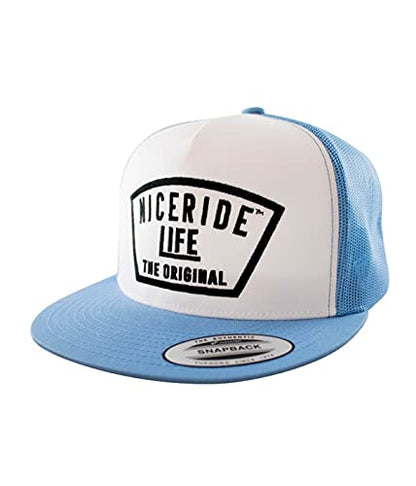 Grinder Embroidered Classic Snapback Trucker Baseball Hat - color: Blue