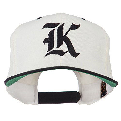 Old English K Embroidered Flat Bill Cap - color: Natural Black