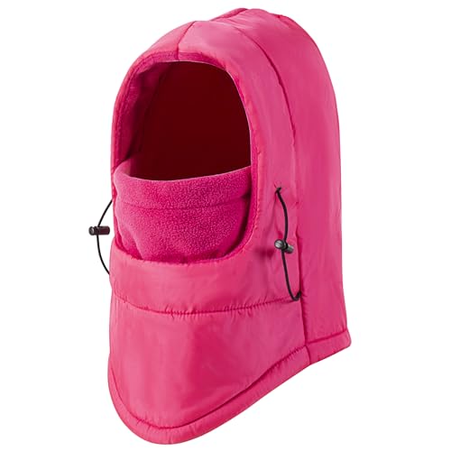 Balaclava Ski Mask Fleece Lining Windproof Warm Adjustable Thermal Winter Cold Weather Face Mask for Men Women - color: Red